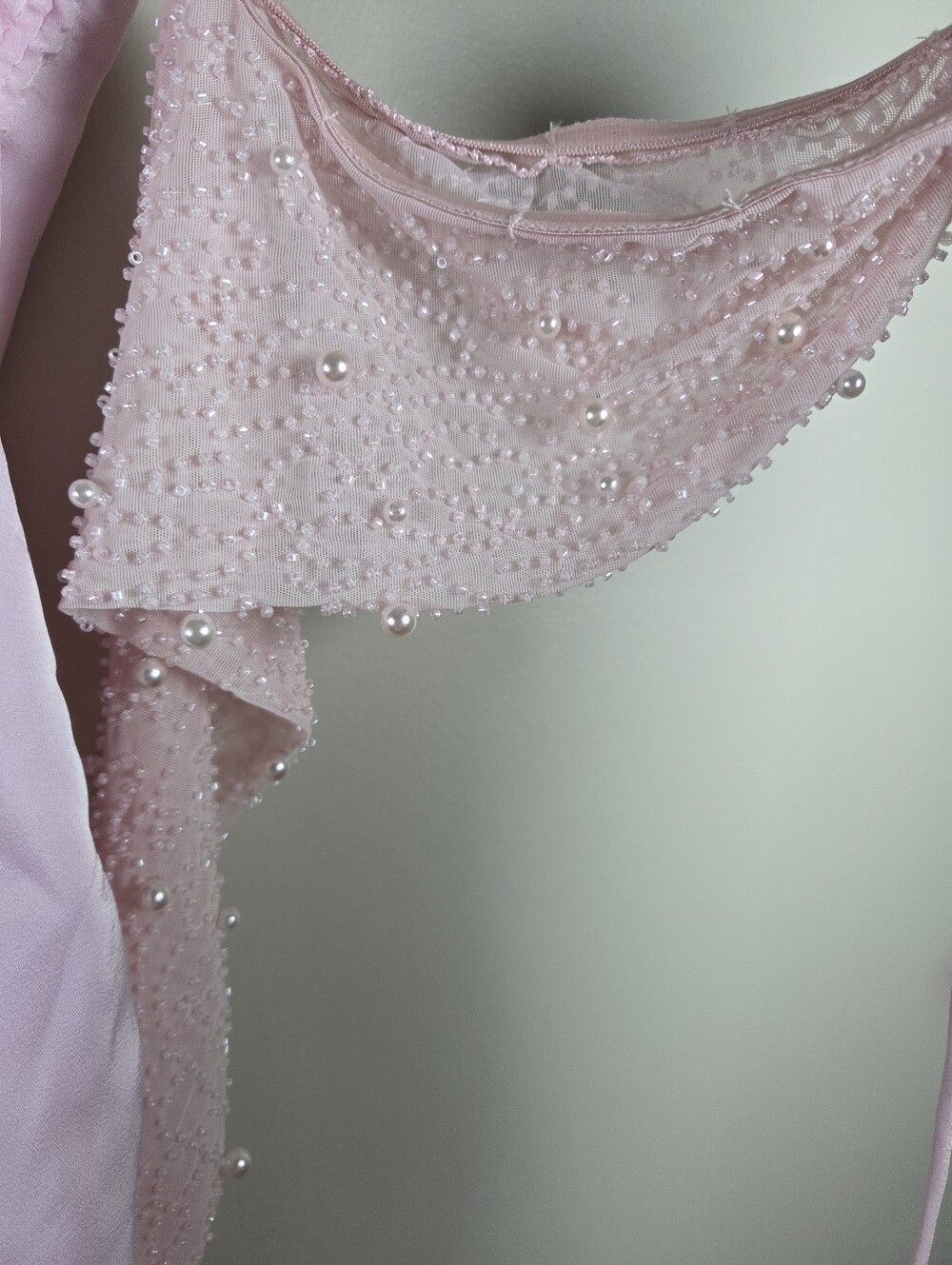 Oh Polly Geneva Long Sleeve Embellished A-line Mini Dress in Blush Pink Size 2 - Picture 13 of 16